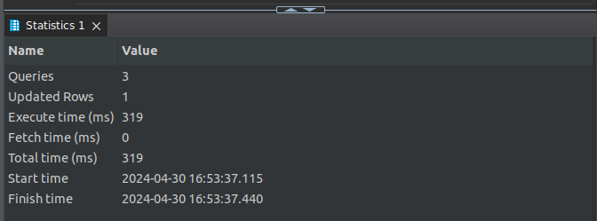 sql script result