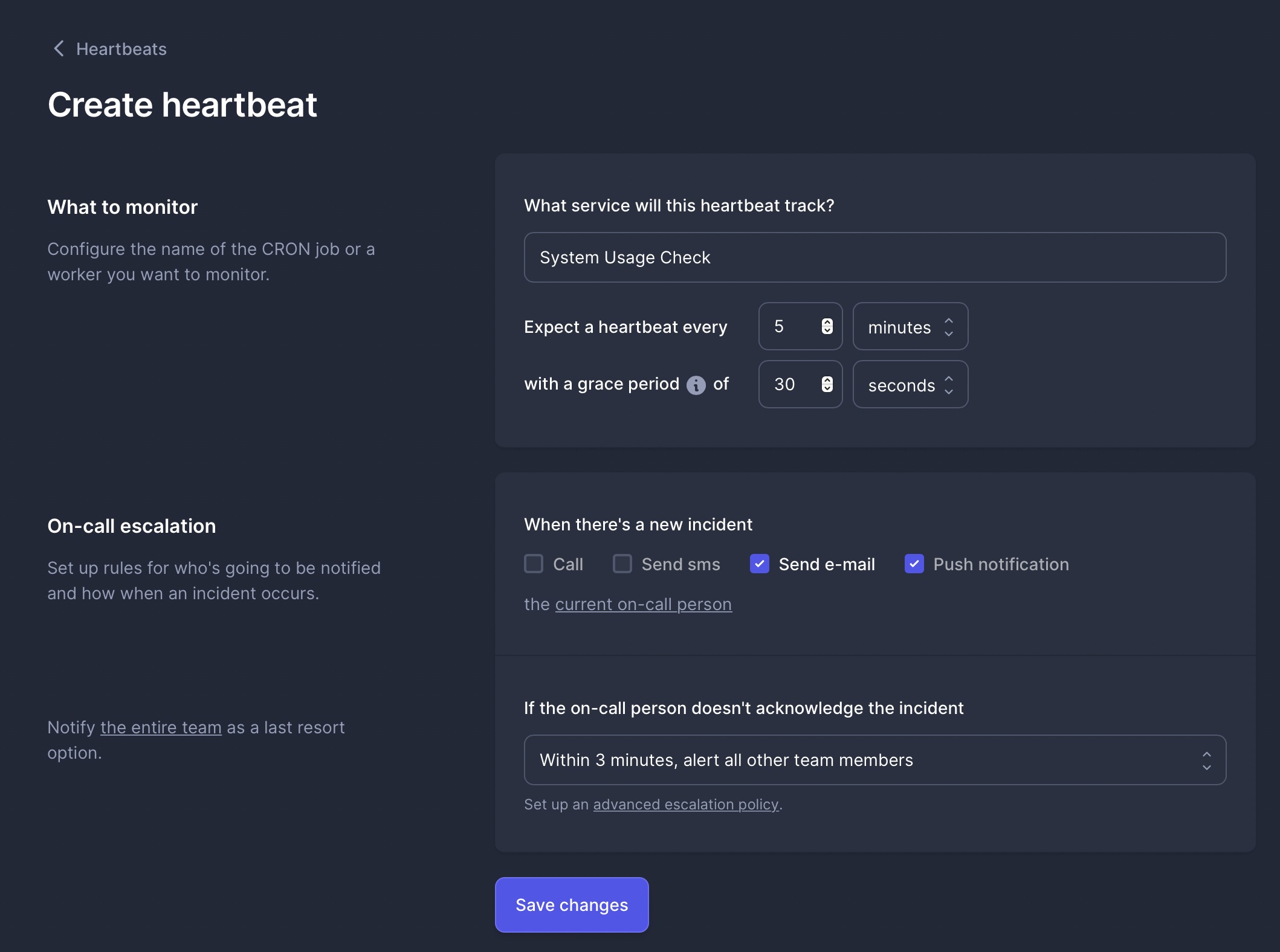 Better Uptime create heartbeat