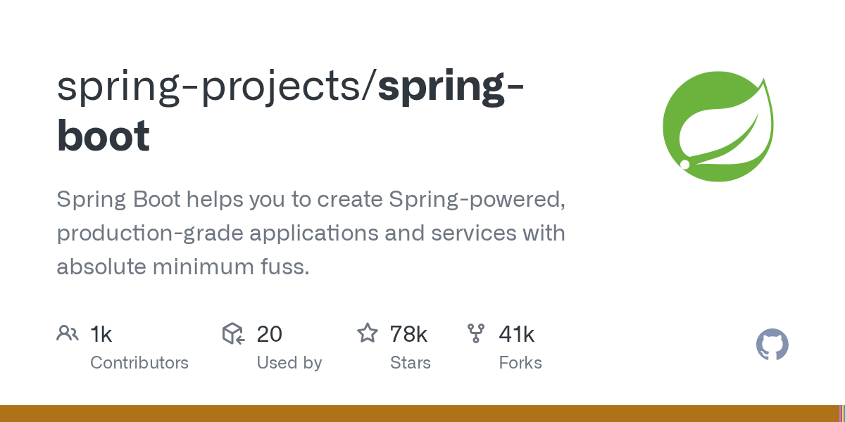 Screenshot of Spring Boot website