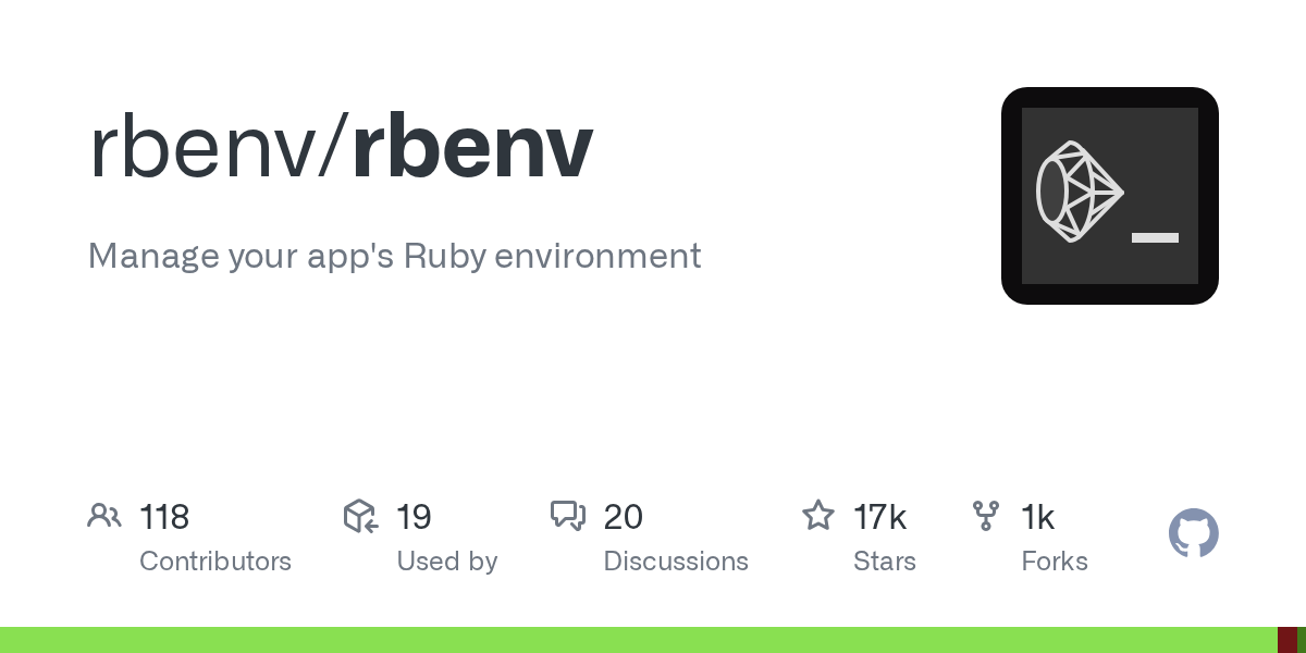 Screenshot of rbenv