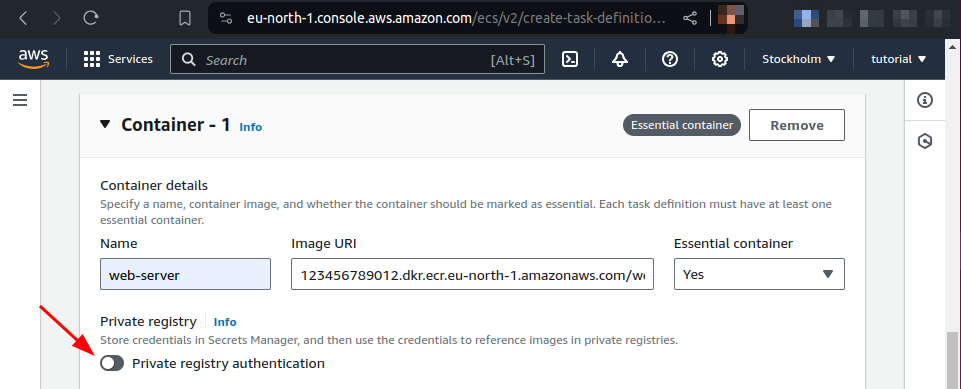private registry authentication