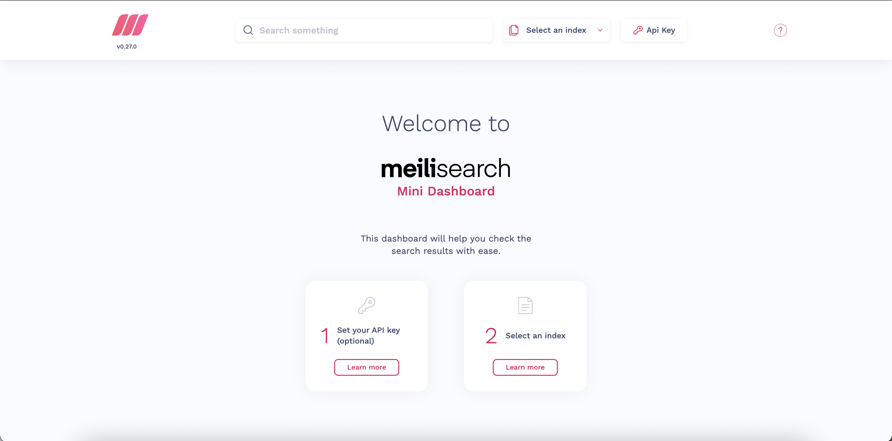 Screenshot of Meilisearch UI 