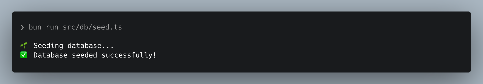 Running the seed script