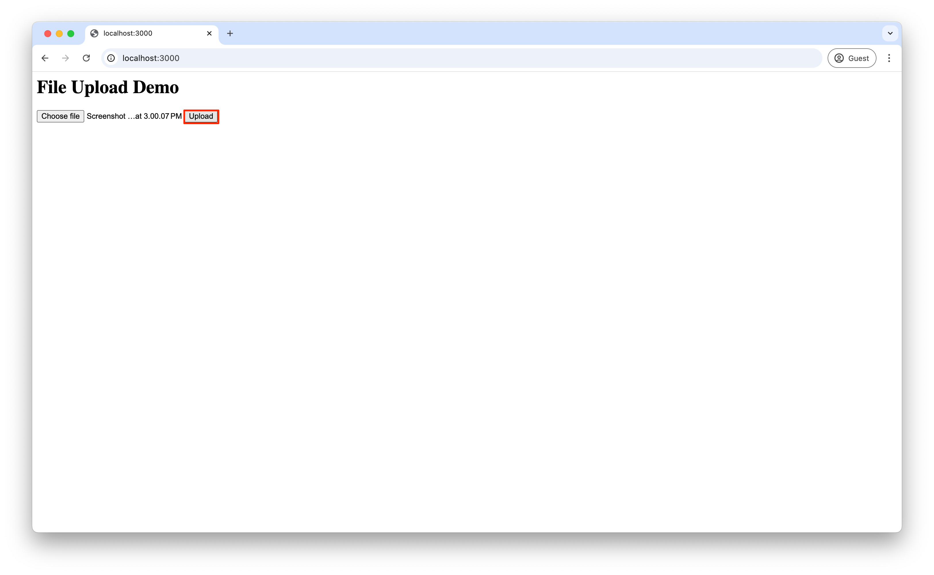 Screenshot of multer