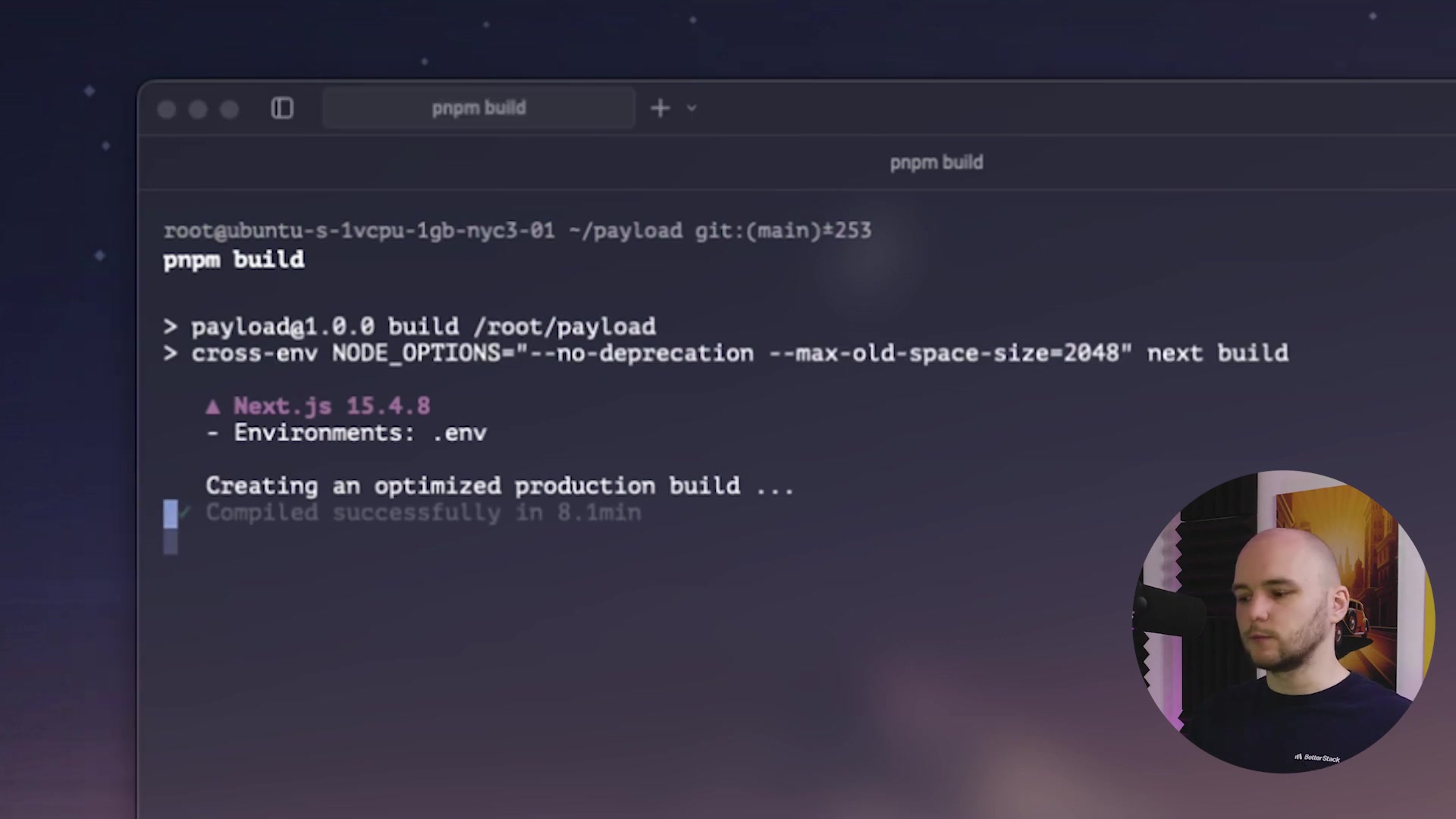Successful build output