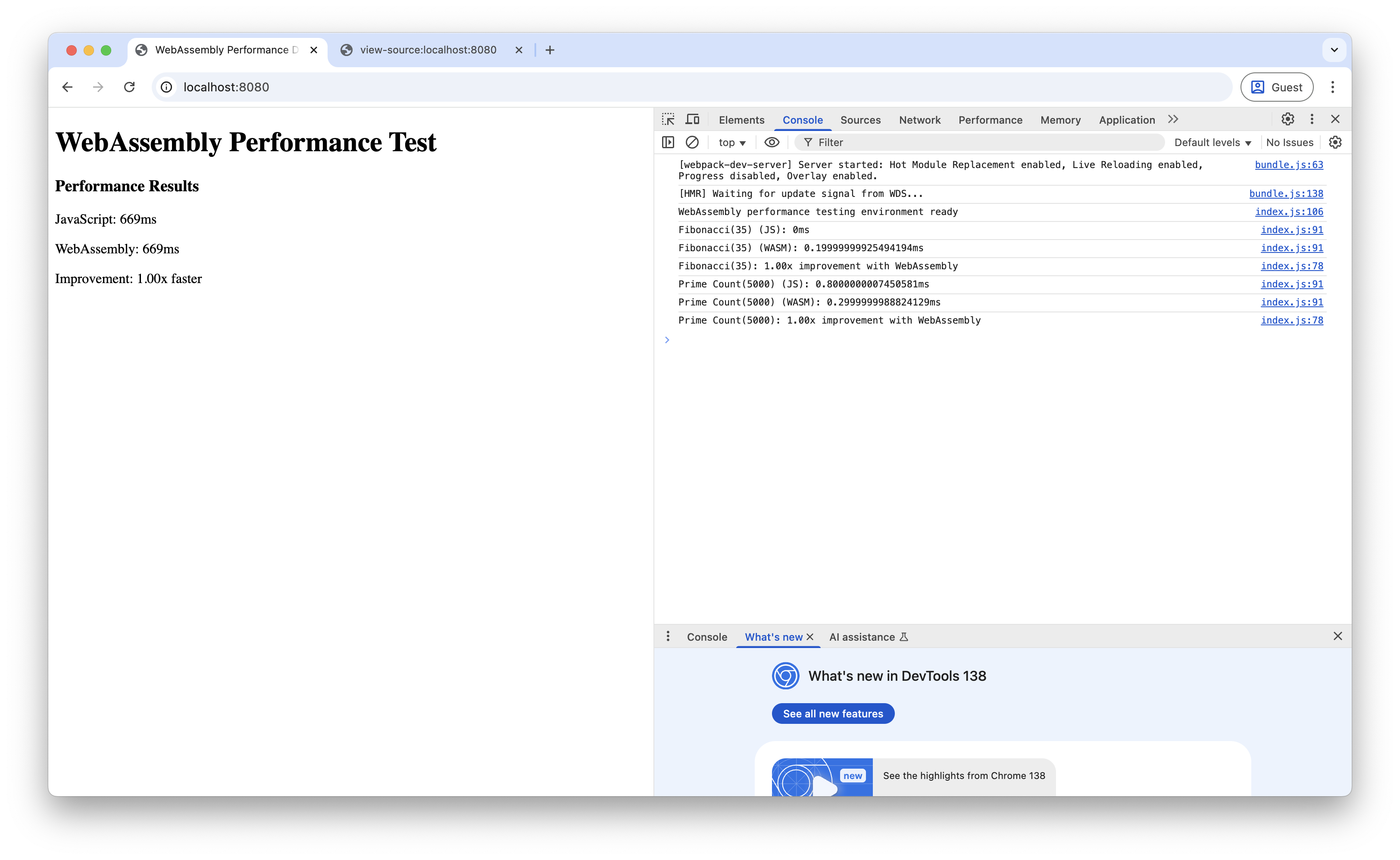 Screenshot of the browser