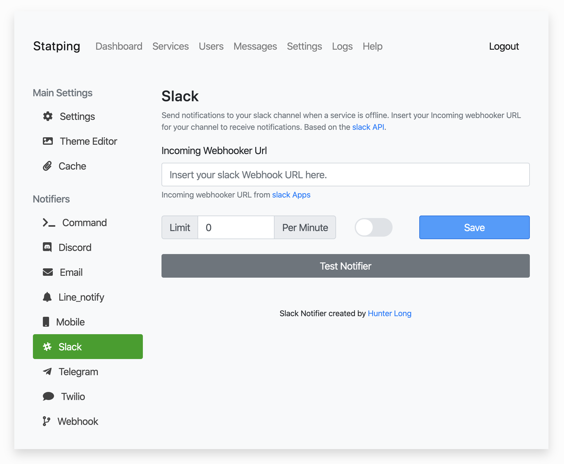 Statping Dashboard