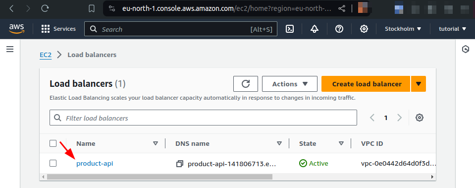 product-api load balancer