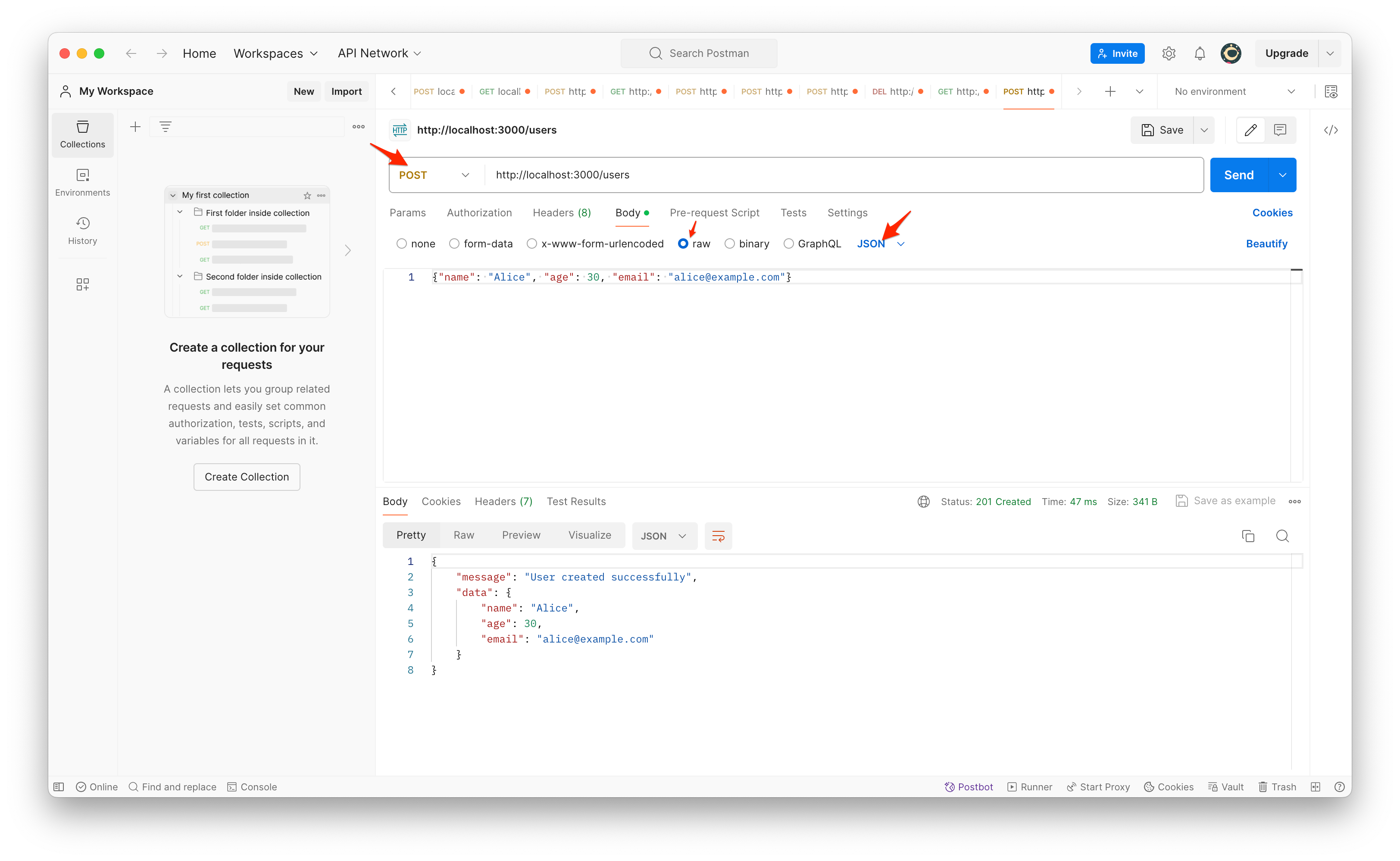 Postman success screenshot