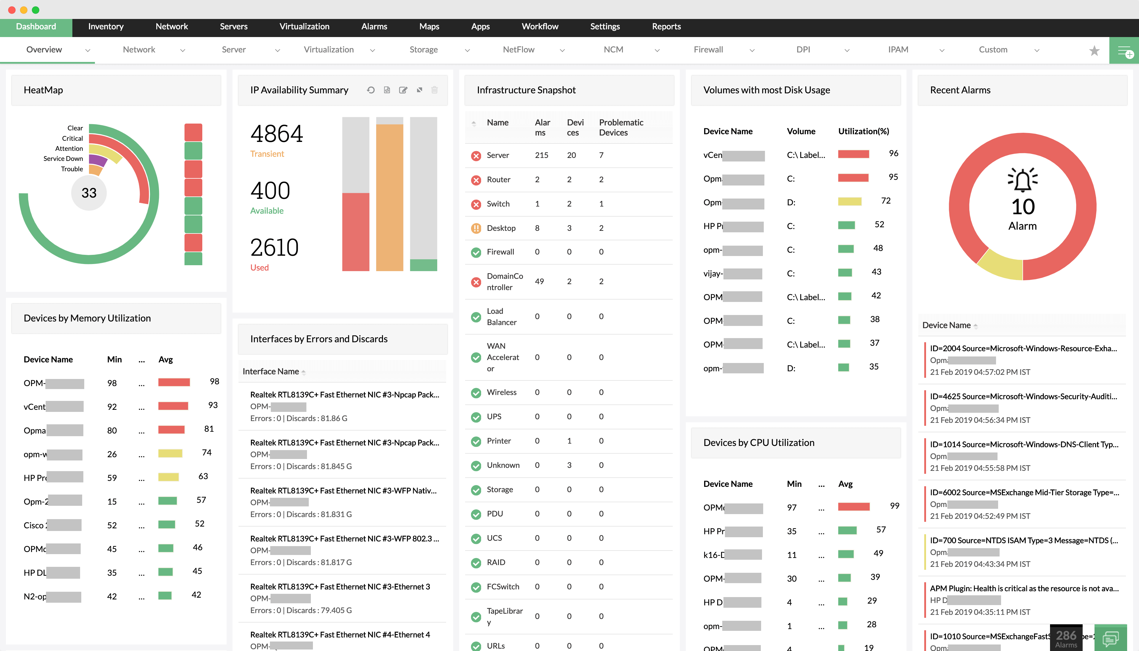 Screenshot of ManageEngine
 UI