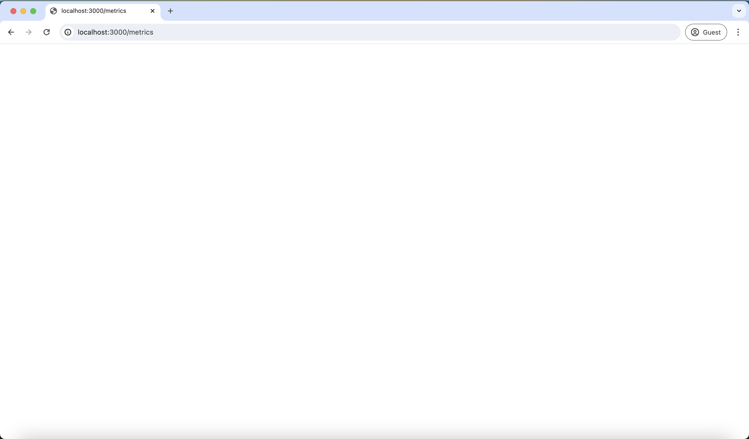 Metrics page empty