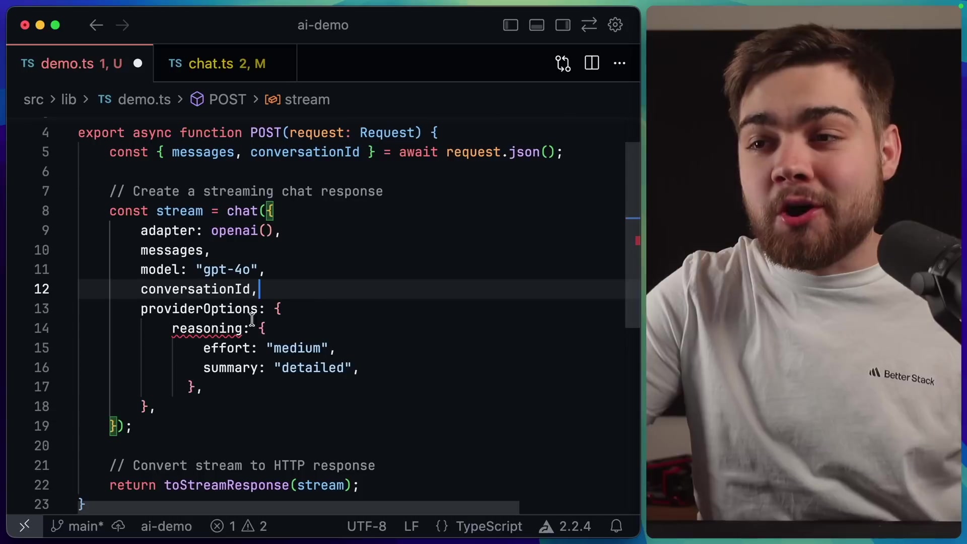 TypeScript error showing incompatible provider options