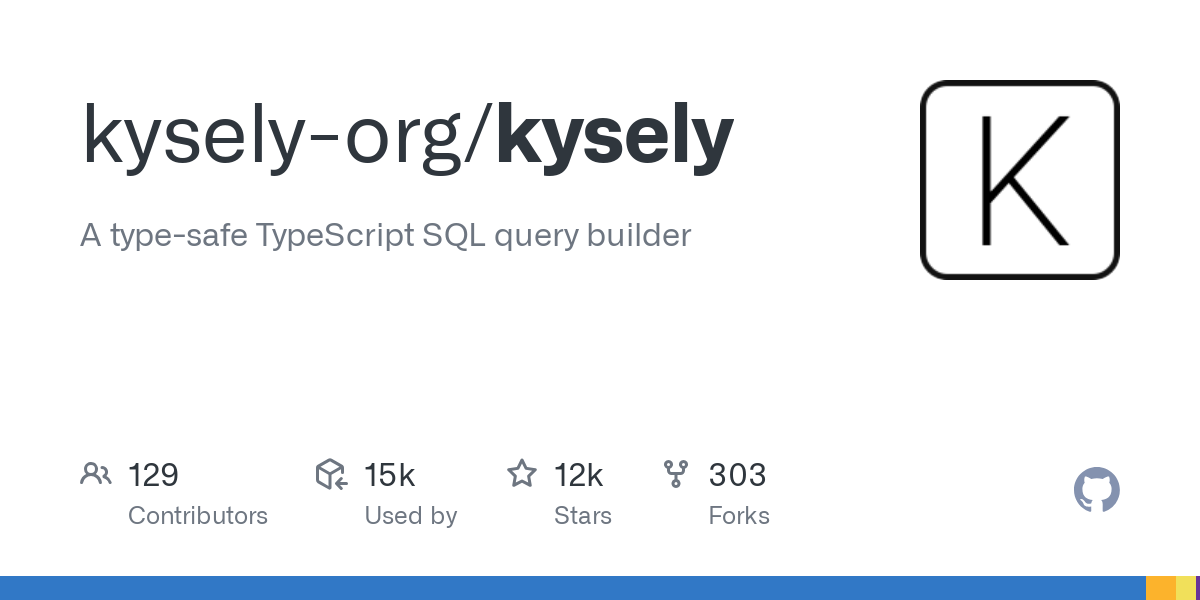 Screenshot of Kysely GitHub page