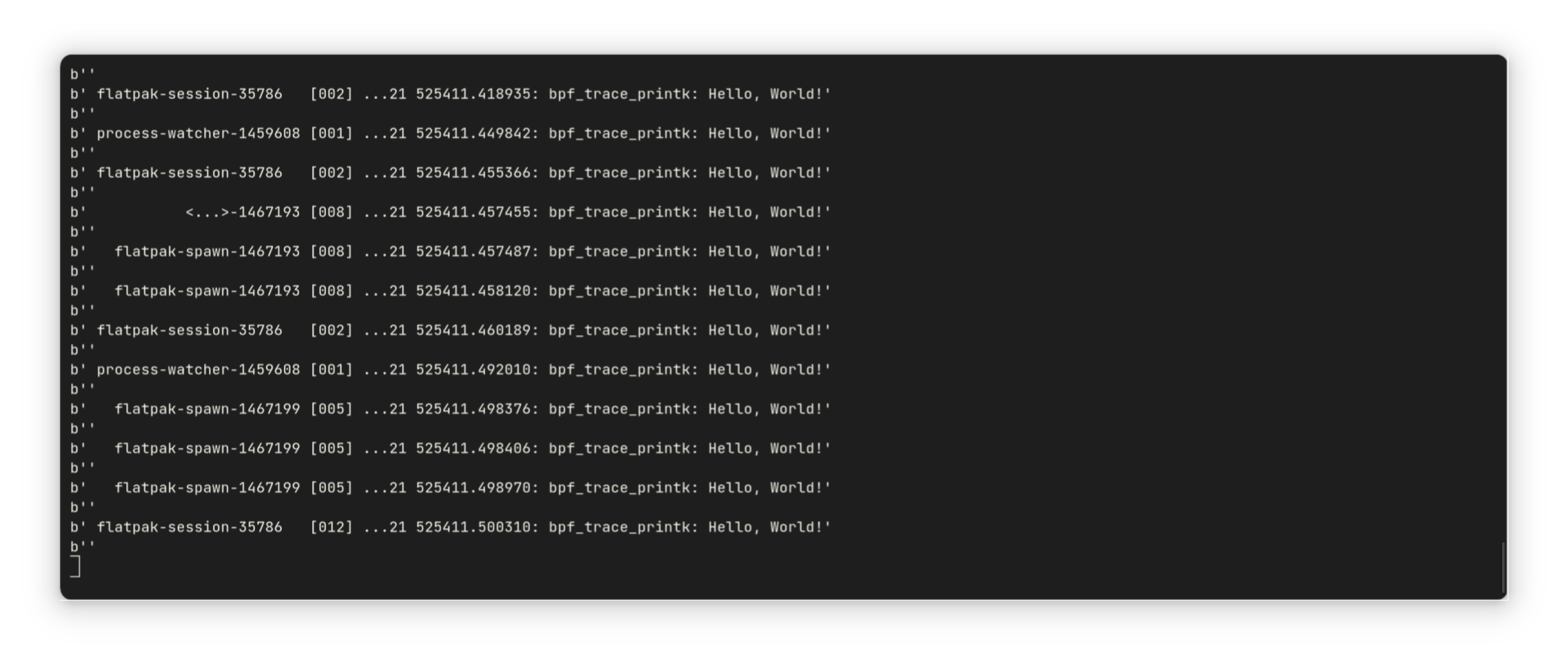 Hello world in ebpf