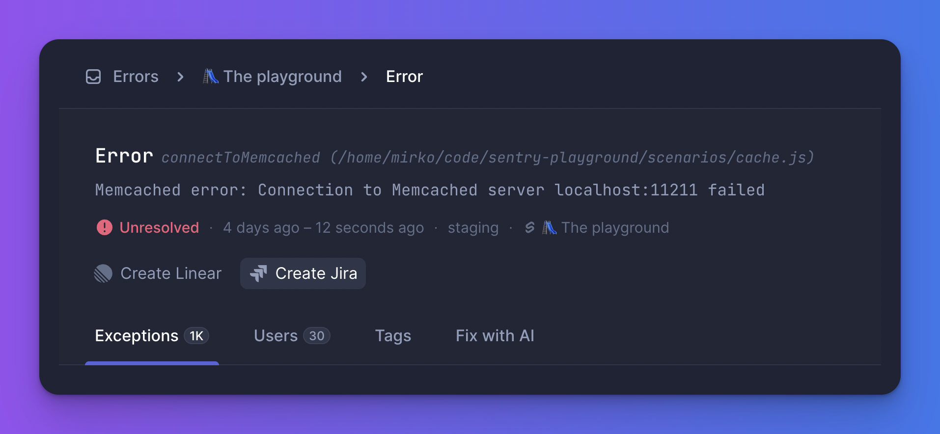 Manually create Jira issues