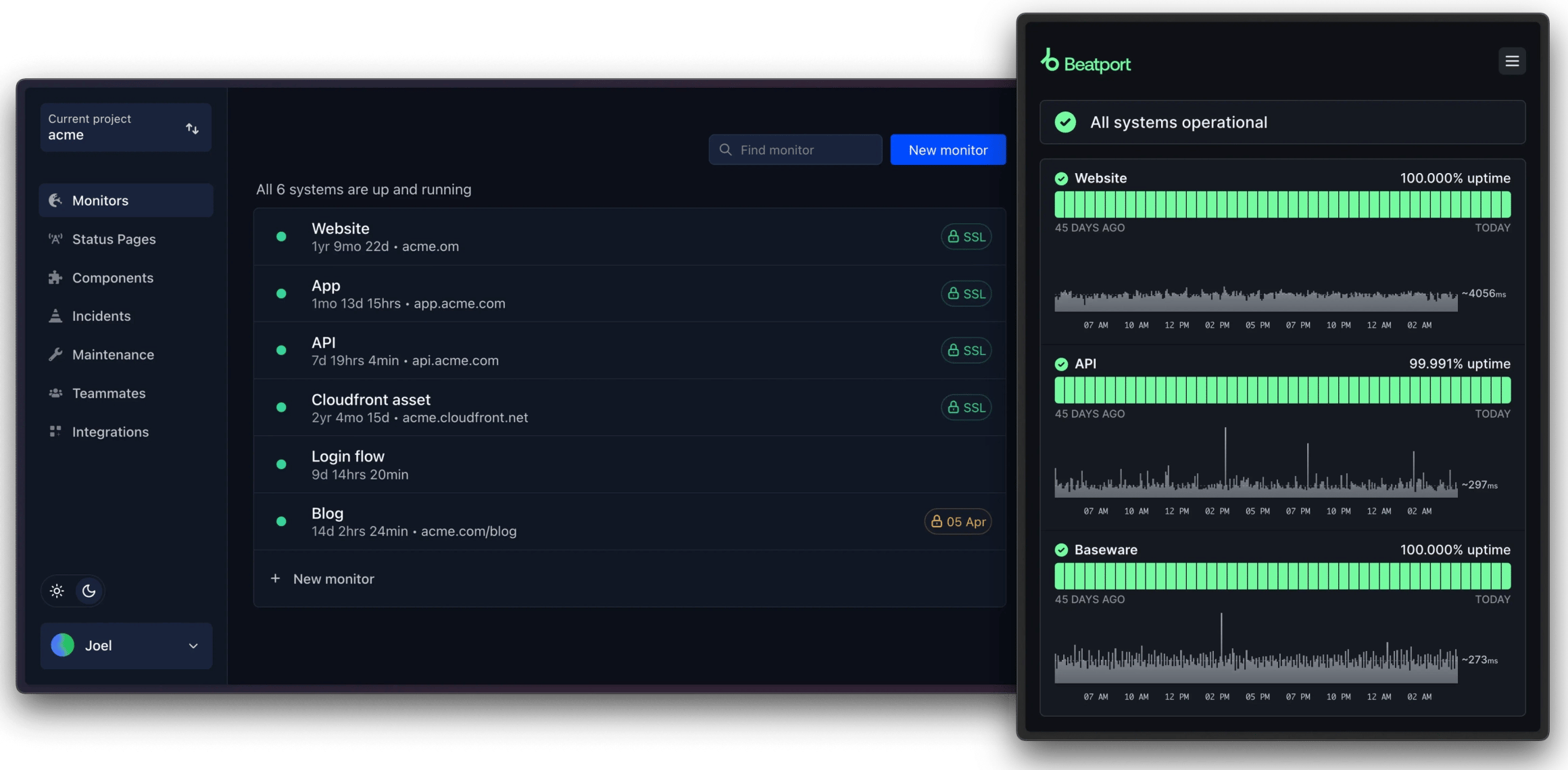 Hyperping Monitoring Interface