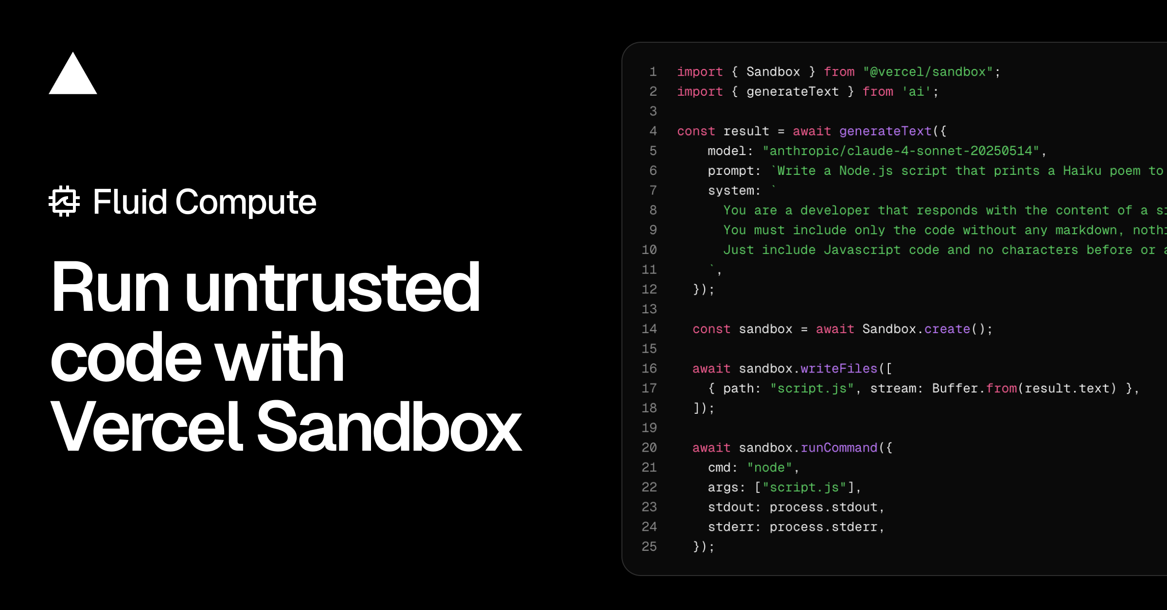 Vercel Sandbox screenshot