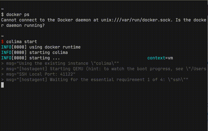 Colima Command Line