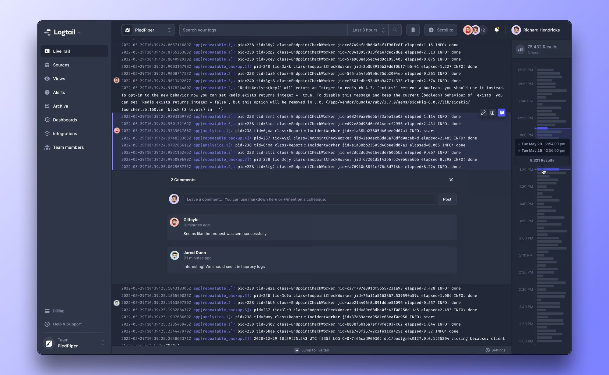 Screenshot of Better Stack interface