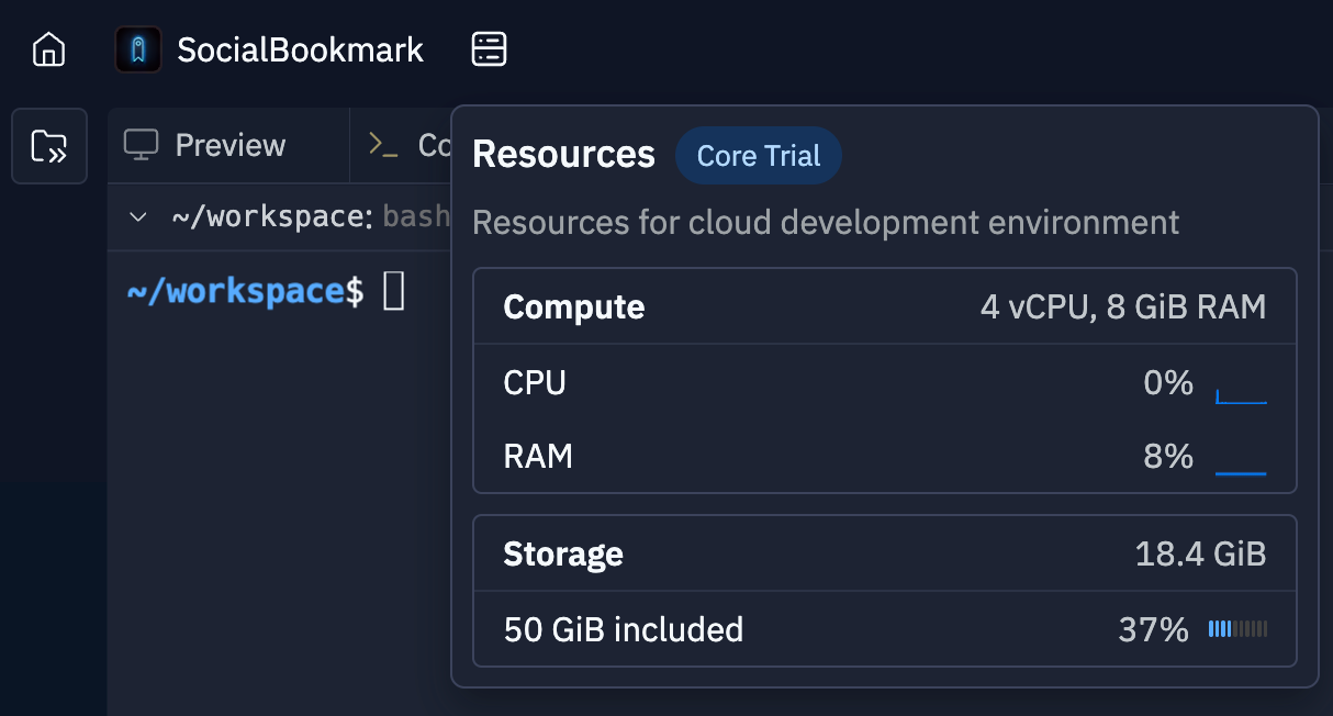 Screenshot of Replit's workspace showing customizable dock and resizable content panes