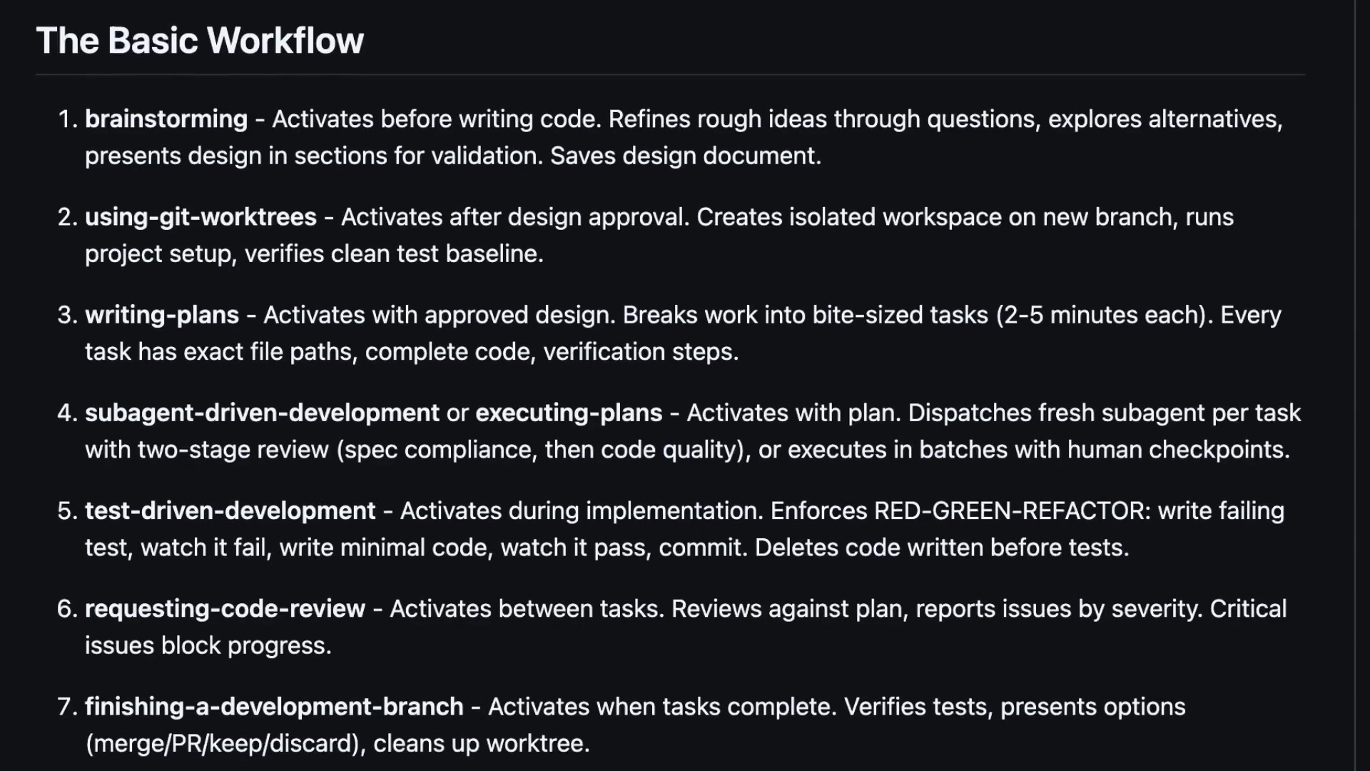 A list of the seven steps in "The Basic Workflow" is displayed on screen.
