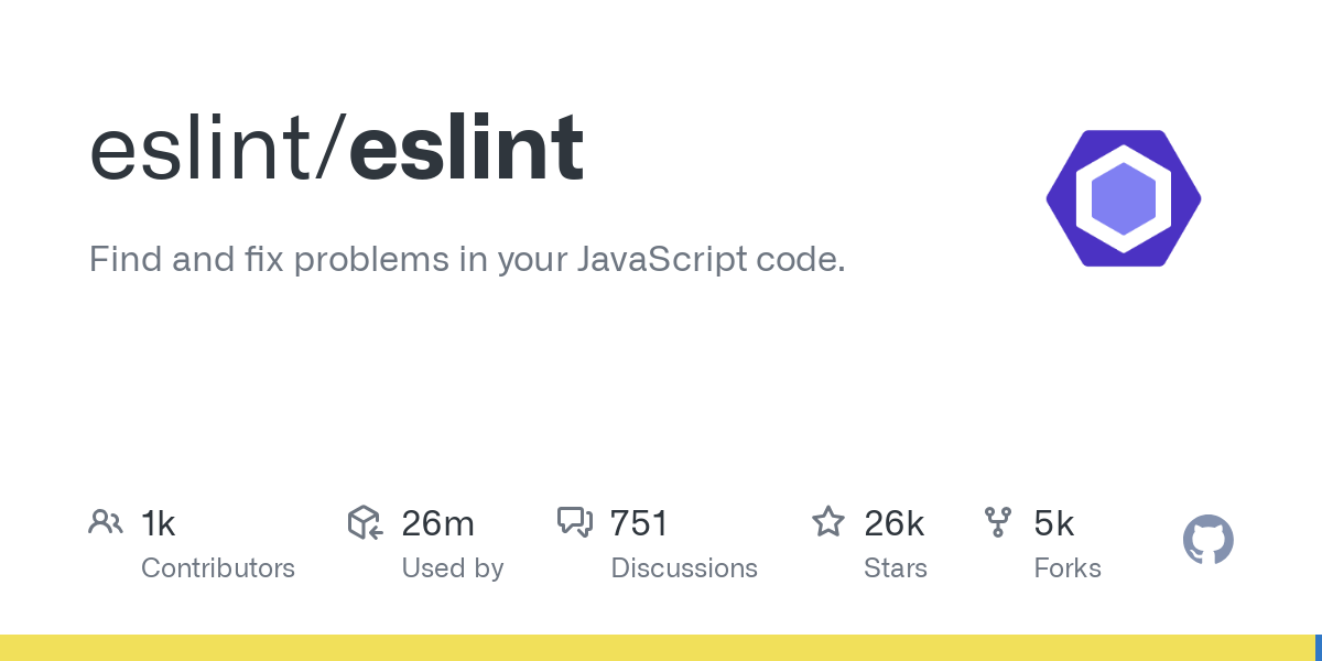 Screenshot of ESLint Github page