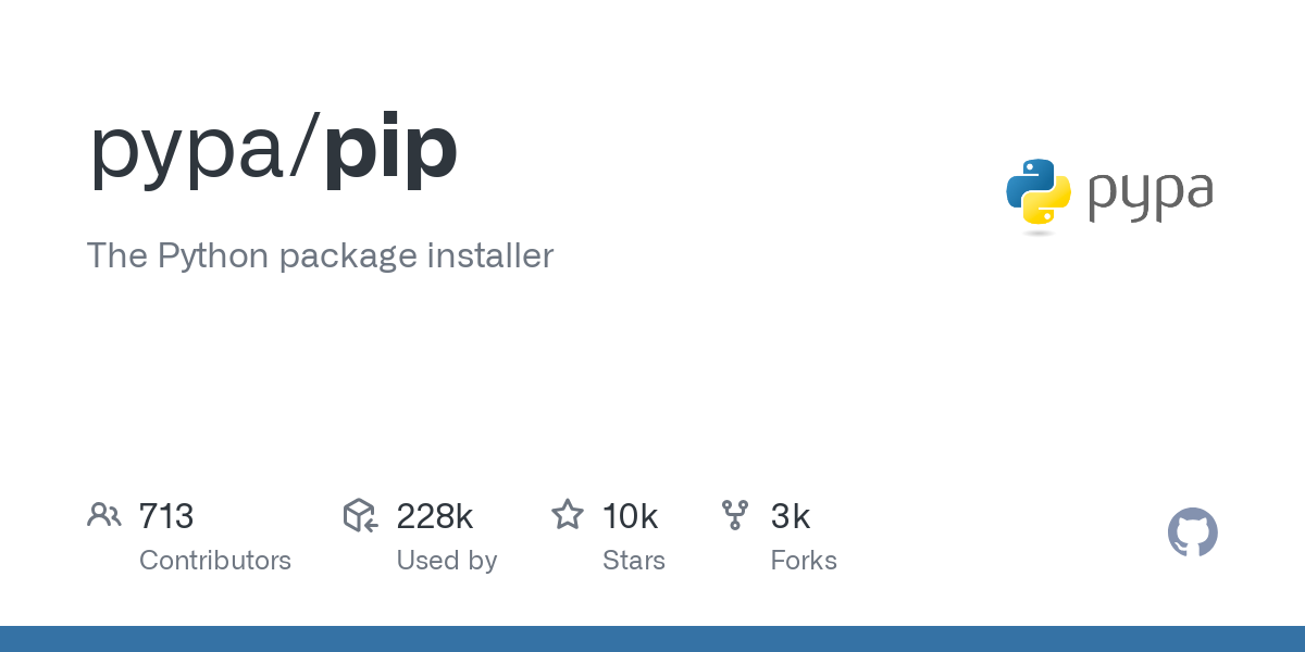 Screenshot of Pip github page